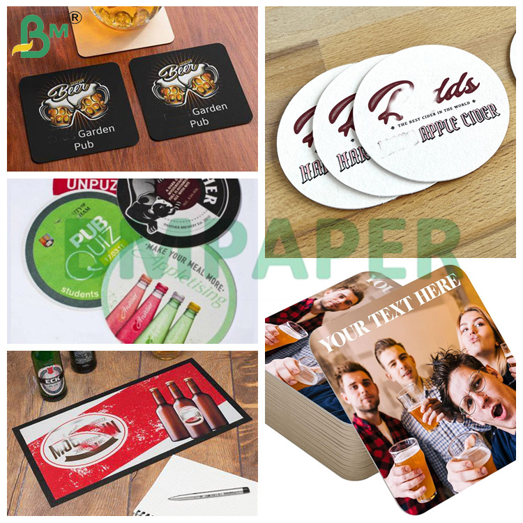 0.9mm Beer Mat Paperboard Absorbent Recyclable Cardboard For Drink Mat Coasters