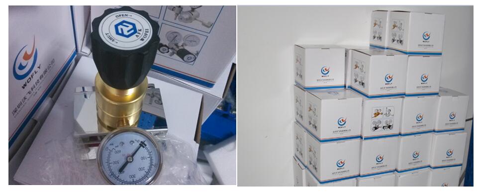 Two Stage Industrial Gas Pressure Regulator , Safety Relief Valve With Gauges