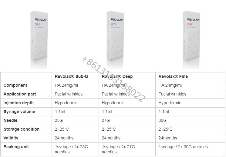 Korea Revolax Fine Injectable Ha Dermal Filler Hyaluronic Acid Injection 1.1ml
