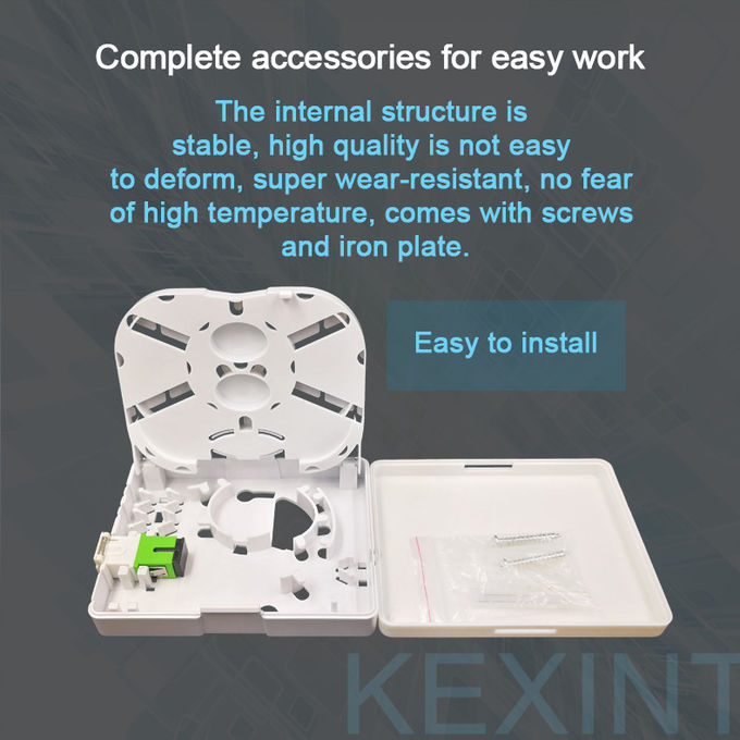 FTTH Indoor Dustproof Fiber Optic Distribution Box Cable Junction Box Flame retardant ABS