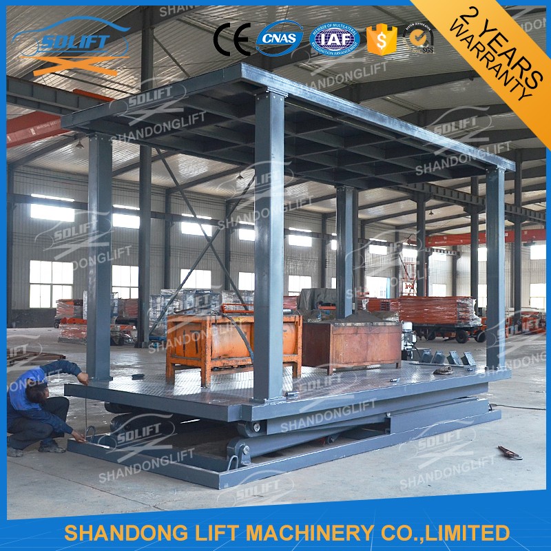 Basement Hydraulic Double Platform Scissor Car Lift Double Deck Home Car Garage