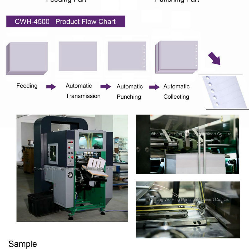 Energy Saving Paper Punching Machine 2.4KW 380V Paper Hole Punch Machine