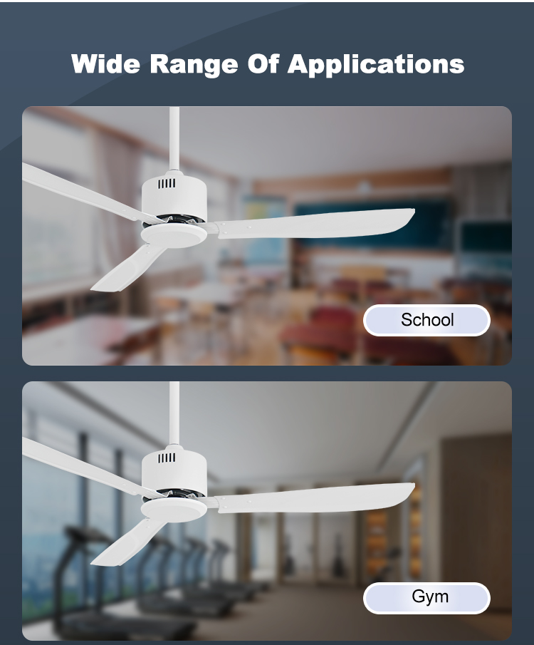 Modern Style 50 Inches Iron Blades Metal Ceiling Fan with Remote Control from 1stshine