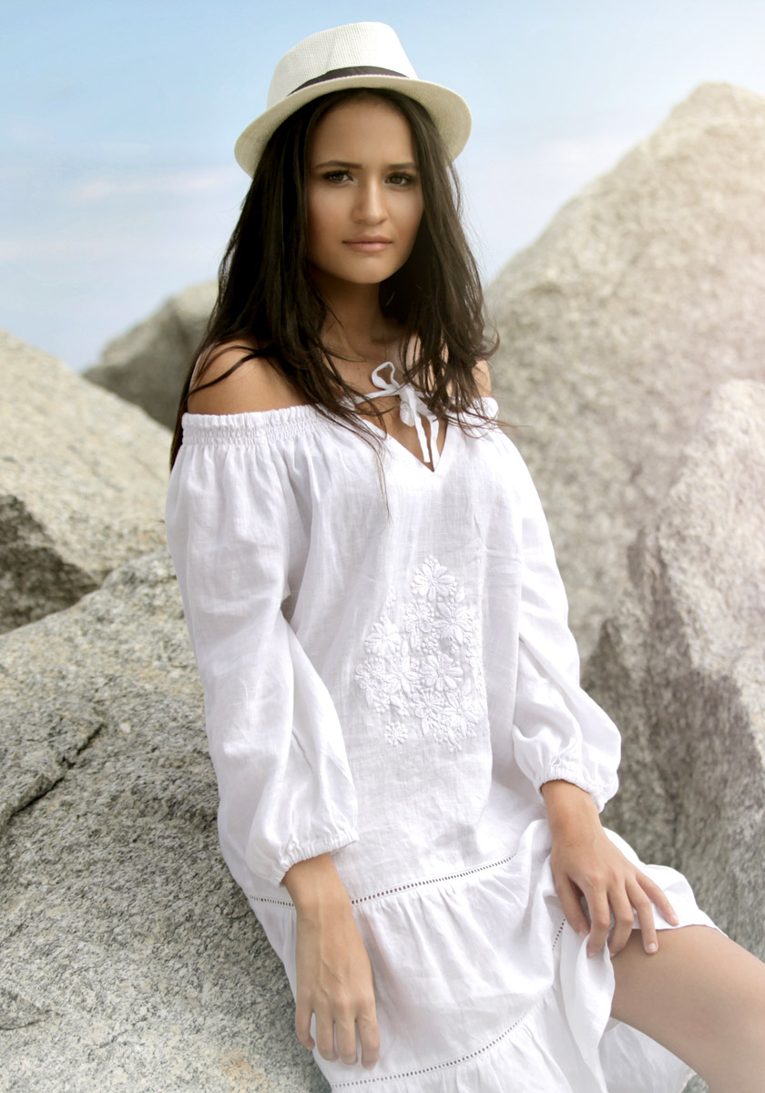 2018 Summer women off shoulder white dress