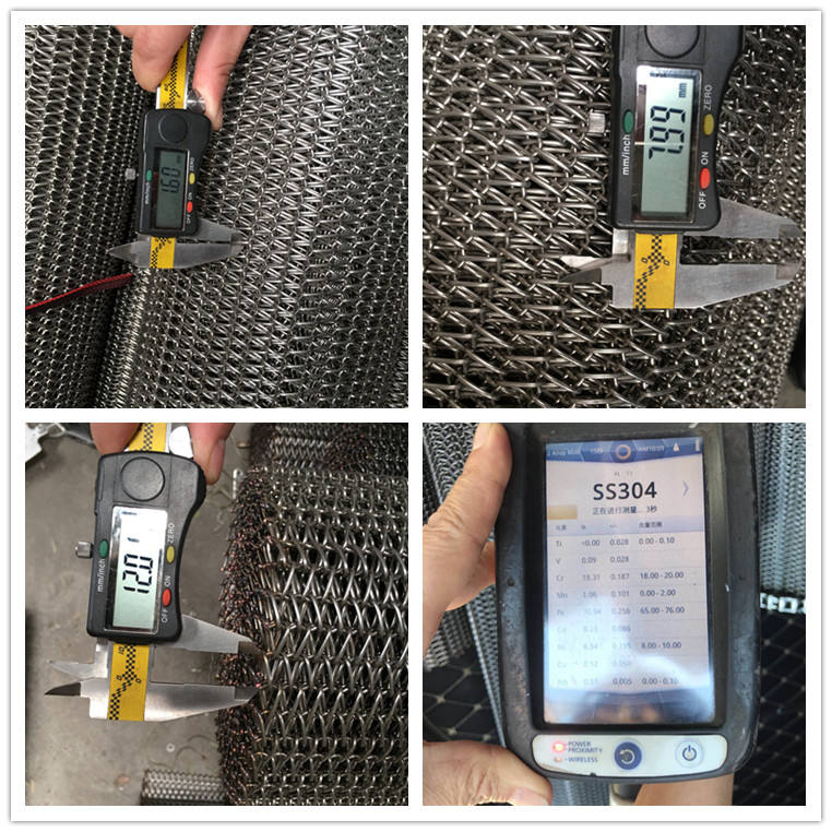 Corrosion and high temperature resistance 304 Stainless steel wire mesh ladder chain conveyor belt