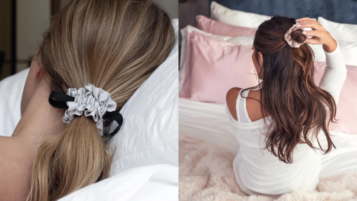 Custom 22mm Mulberry Silk Scrunchies 0.03kg Elastic Hair Bands