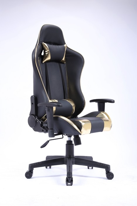Executive Swivel Tilt Black And Gold Executive Chair Massage 0.169CBM 84 X 65 X 31MM Lumbar Support