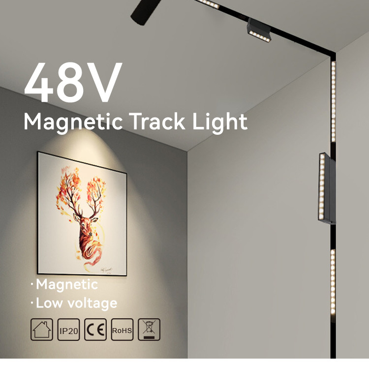 Centralized Control 24W Magnetic Led Track Lighting Foldable Magnetic Linear Track Light