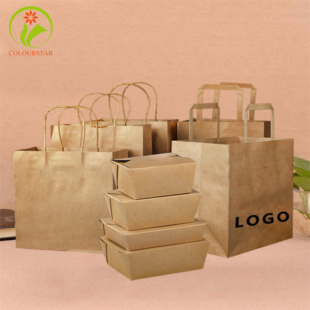 CMYK Pantone Kraft Paper Bag 300gsm FSC OEM With Handle