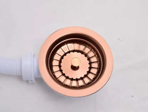 R10 / R15 PVD Rose Gold Apron Single Stainless Steel Sinks Undermount Installation Type