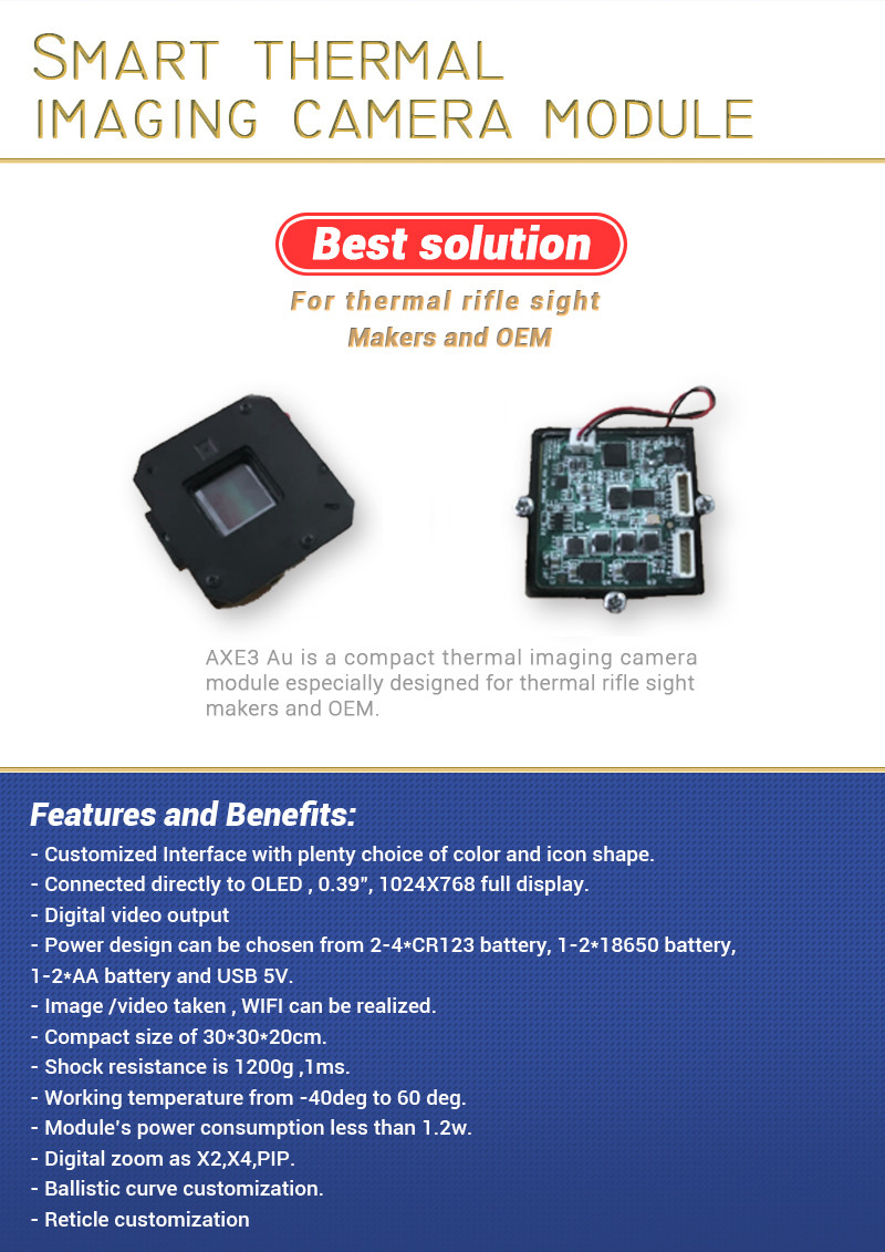 OLED Connection Thermal Imaging Module For Rifle Sight / Scope Integration