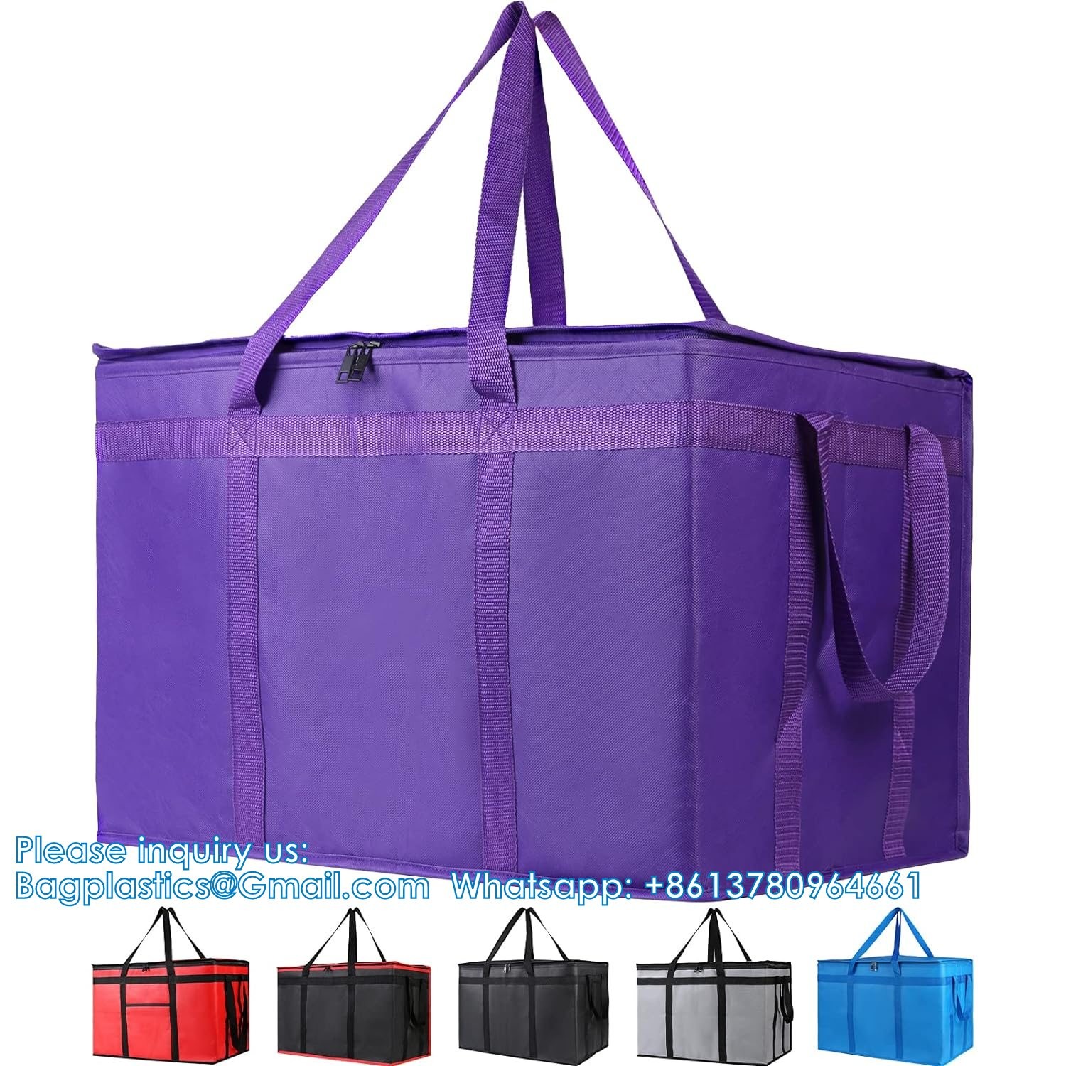 Sustainable, Recyclable, XL Insulated Food & Grocery Delivery Bag - For Catering, Restaurants, Delivery Drivers