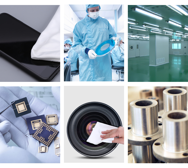 Customized Polyester Cleaning Cloths , Clear Cleanroom Polyester Wipes Lint Free