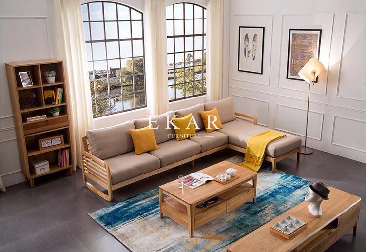 European Style Wooden Coffee Table Square With Drawers Living Room Furniture