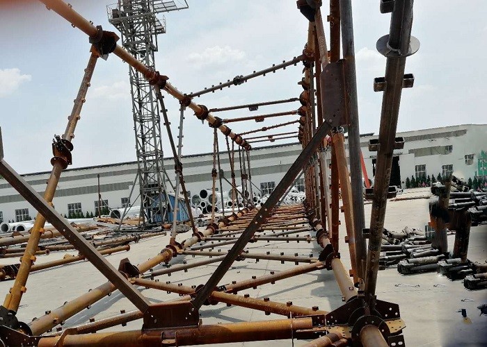 Galvanized Surface Tubular Steel Tower For Power Transmission With 3 / 4 Leg