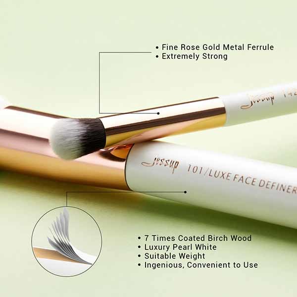 Jessup T220 15 Piece Makeup Brush Set Natural Soft bristles