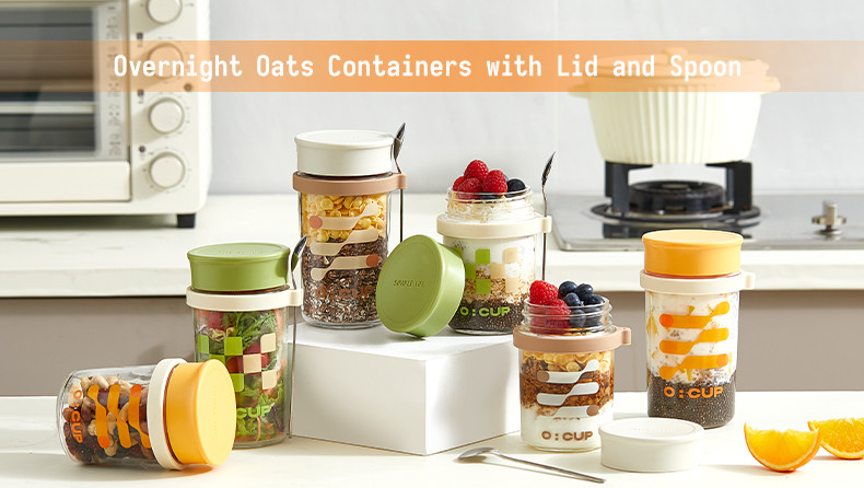 6 Pack Overnight Oats Containers With Lids For Oatmeal Pudding Yogurt Fruit Salad Storage