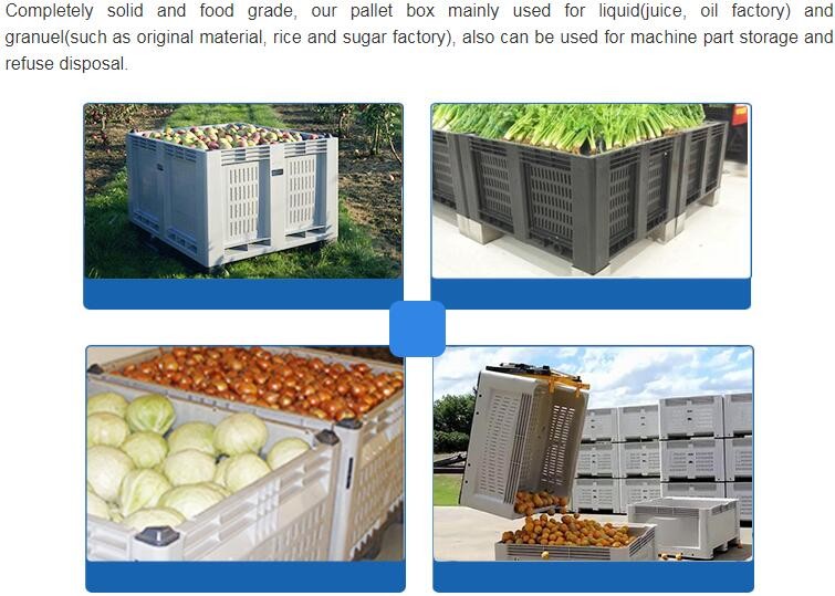 Standard Sizes HDPE Collapsible Plastic Pallet Box, Heavy Duty Industry Storage Use Collapsible Plastic Mega Bin