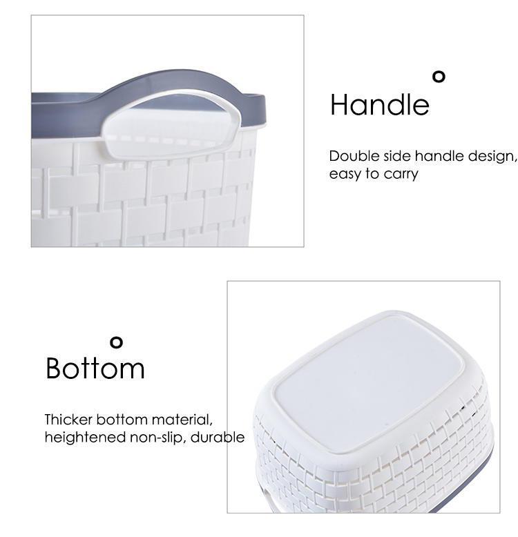 Household Plastic Caddy Basket With Handle 30x21 Plastic Storage Basket