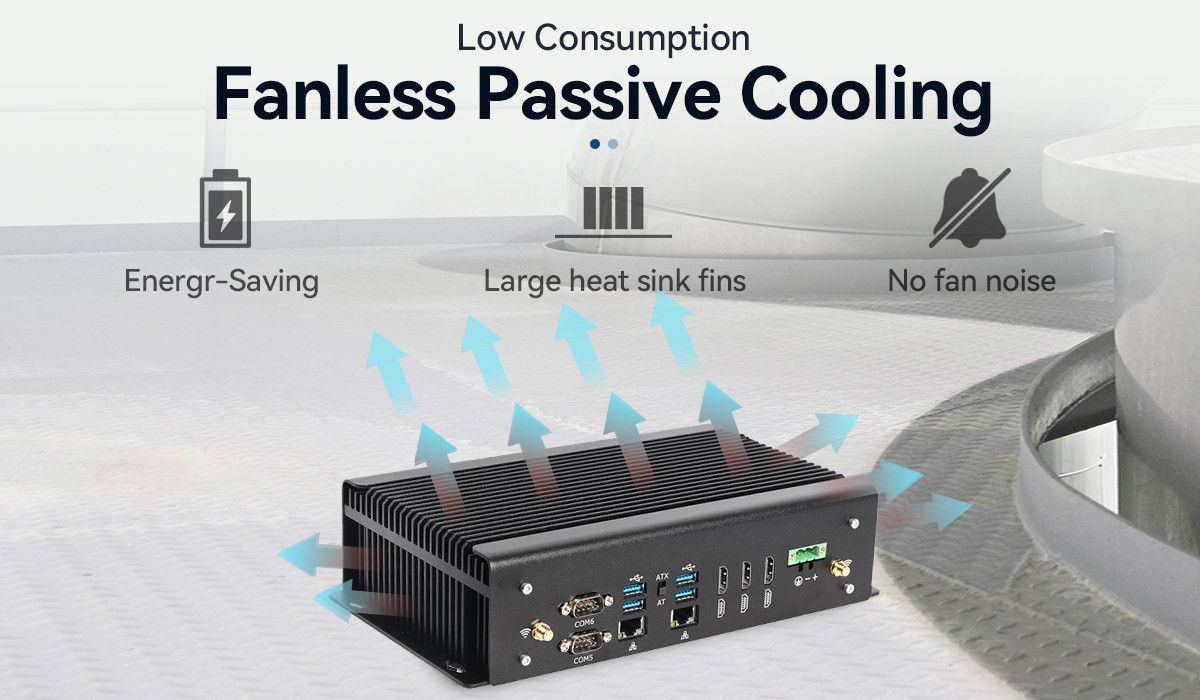 Fanless Industrial PC DDR4 Intel 11th Gen Core i7 10870H Mini PC With GPIO Dual LAN 6COM