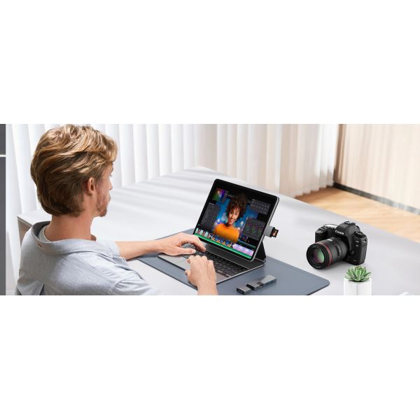 2 In 1 Card Reader Portable USB C UHS-I Memory SD And MicroSD Reader For IPad Pro