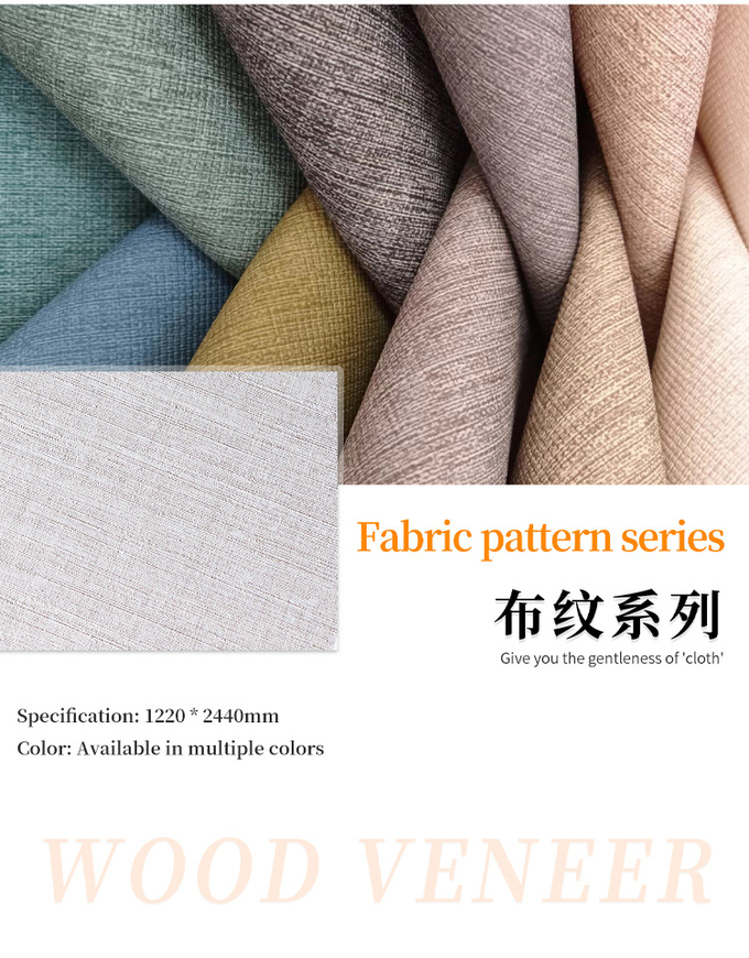 1.22m Wide Wood Veneer Bamboo Charcoal Fabric Texture 3D PVC Kitchen Wall Panels