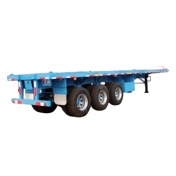Quality 3 Axle 40 Foot Container Flatbed Semi Trailer With Brake Chamber for sale