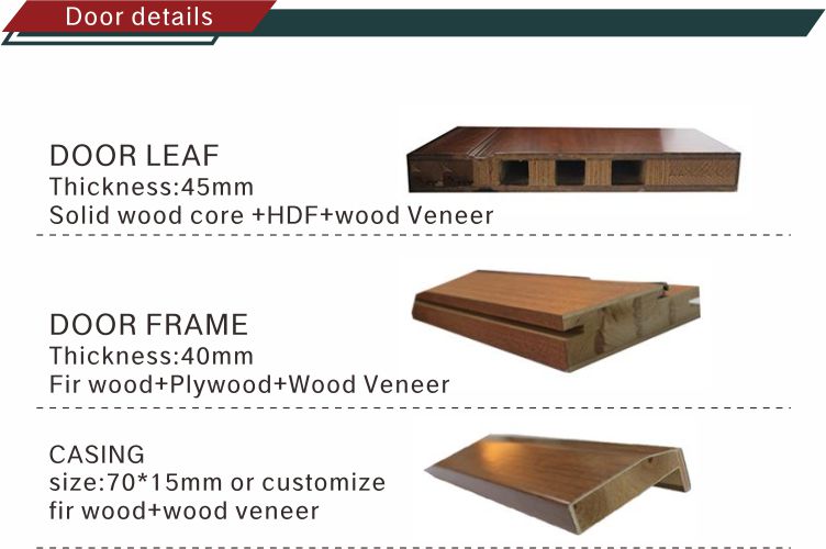 Oak veneer rough painting modern wooden door designs with long lifespan