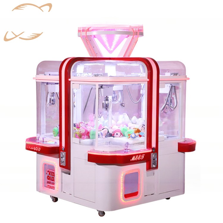 Dreamland 4 players catch boutique grab gift mini plush toy claw crane machine coin operated claw game machine