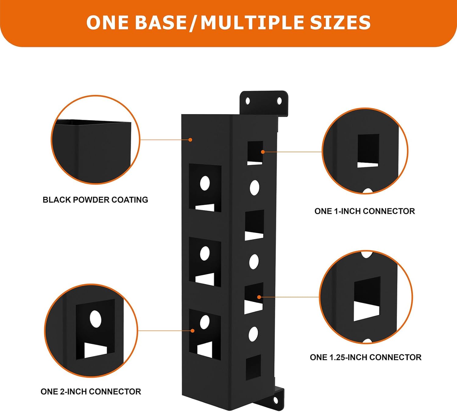 Hitch Wall Mounted 1" 1.25" 2" Hitch Receiver for Bicycle Ski Cargo Rack Storage Garage Organization