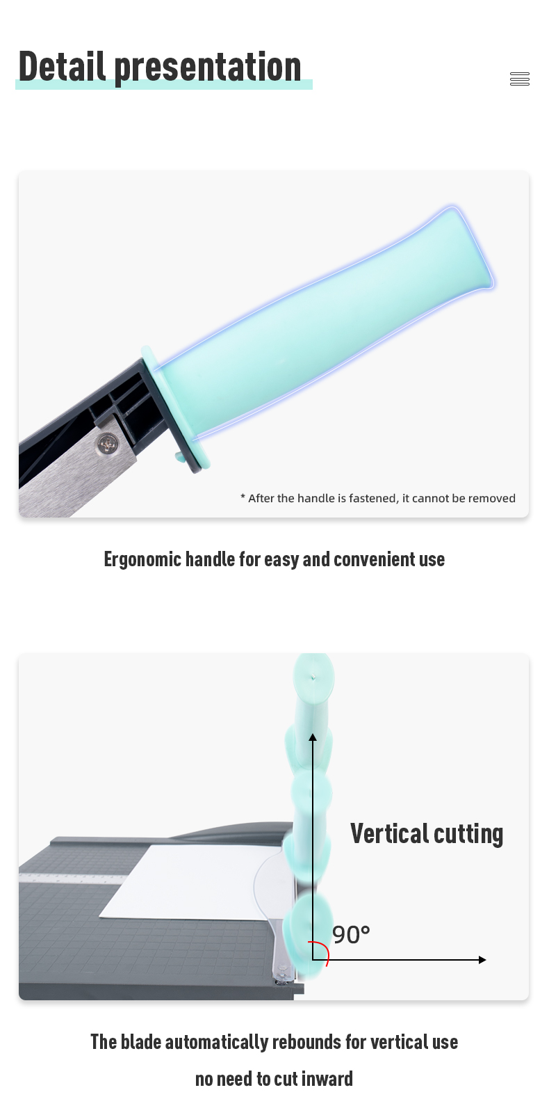 Customized Colorful Engineering Plastic ABS Paper Trimmer with Blade Lock and More