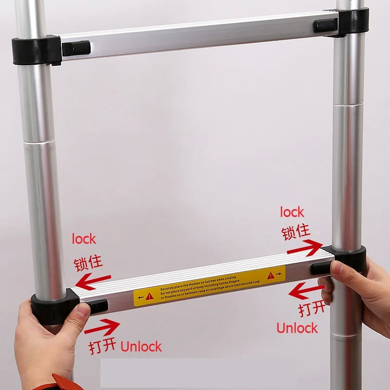 Portable Easy Store Folding Step Manufacturers Loft Retractable Foldable Aluminum Telescopic Ladder