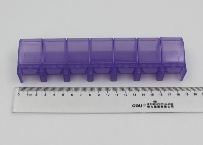 Fancy Portable Child Resistant Weekly Pill Boxes With Safety Buckle For Household