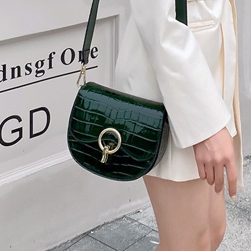 Women Crocodile Crossbady Bags Ladies Saddle Bag Pures With Wide Shoulder Strap