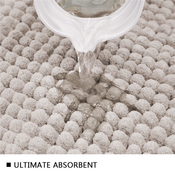 17 " X 24" 1600GSM Chenille Bath Mat With Hot Melt Backing