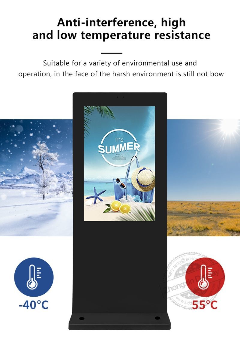 IP65 Waterproof Courtyard 43 Inch Digital Signage Remote Management Bus Station