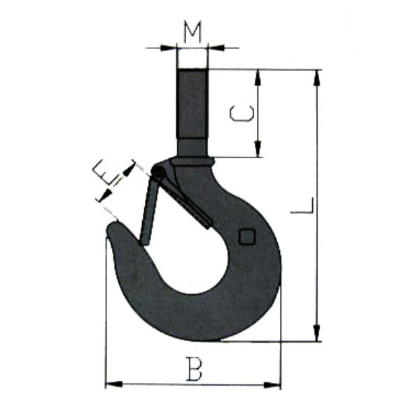 0.21kg - 1.04kg G80 Hook Zinc Plated US Type Shank Hook With Latch