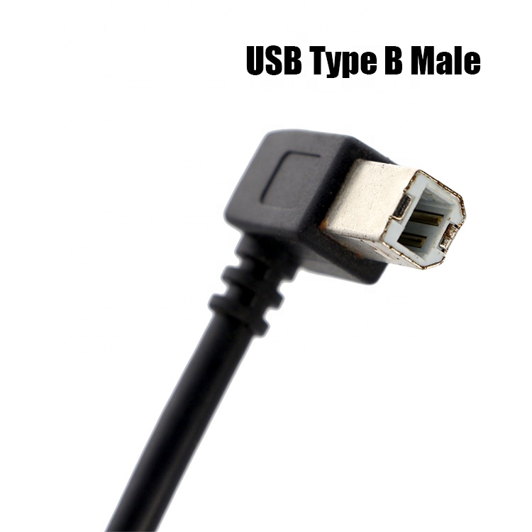 High Quality 90 Degree Right Angle USB B Male to USB A male Extension Printer Cable