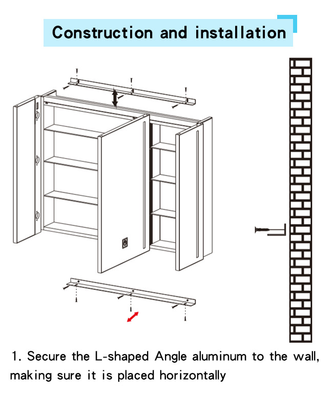 New Style Bathroom Mirror 800mm Aluminum Alloy Frame