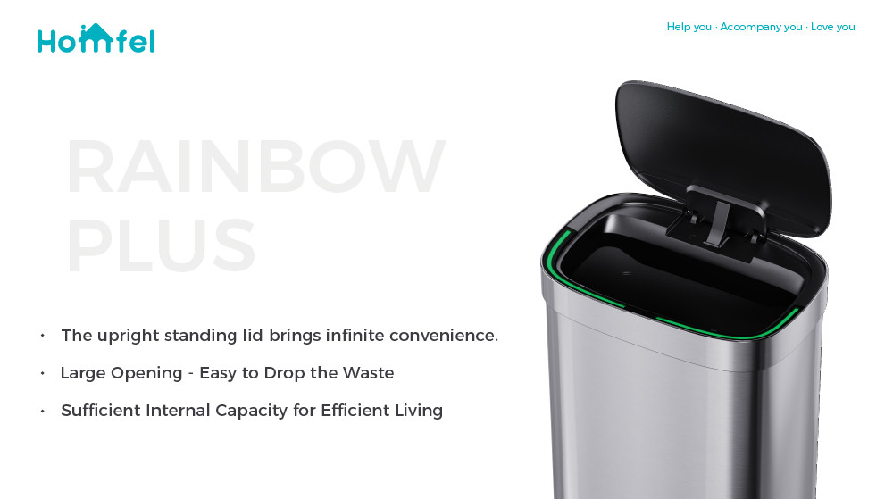 Big Volume Steel Automatic Sensor Trash Bin Open Top Touchless Trash Can