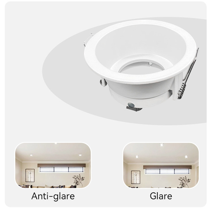IP44 GU10 Recessed Spotlight Anti-Glare Aluminum Frame For Commercial