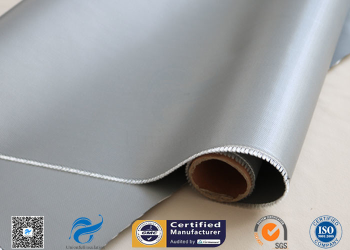 17oz Double Sided Silicone Coating Fiberglass Fabric Anti Fire Satin Weave