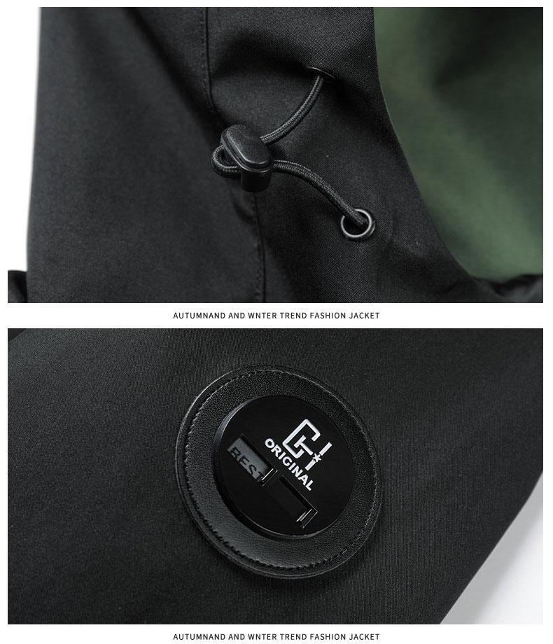 Autumn Parkas Windbreaker Men's Fat Long Coat Jacket with Dyed Processing Type