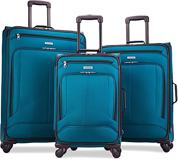 TSA Lock Aluminum trolley Spinner Wheels Softside Luggage