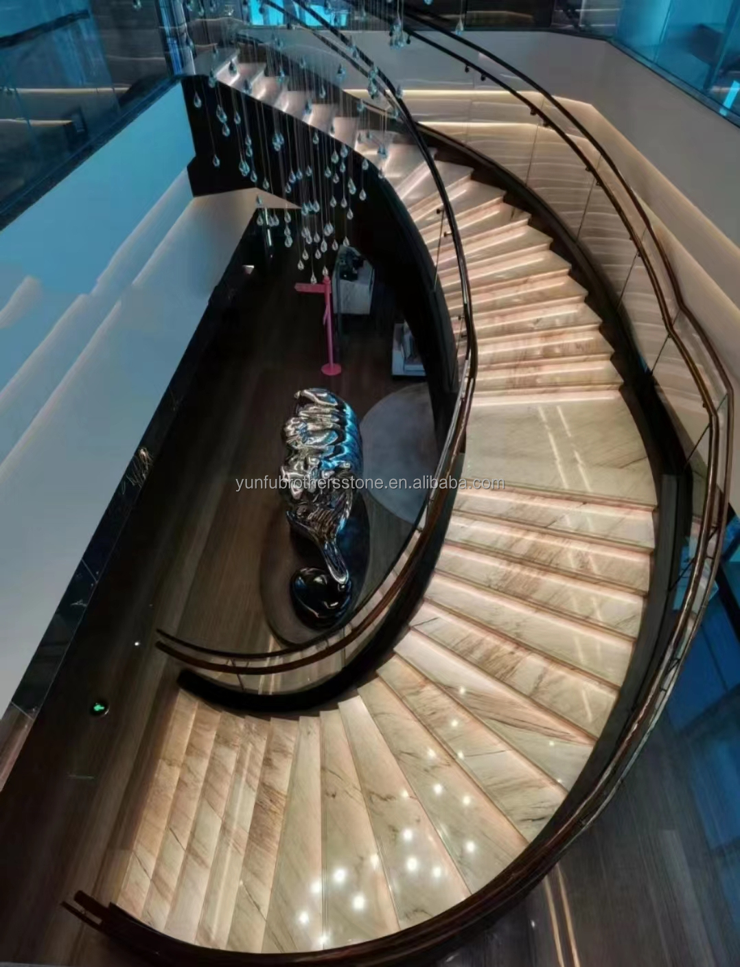 Polished Modern Luxury Italy White Galaxy Marble Stairs for Bathroom Basins in Villas