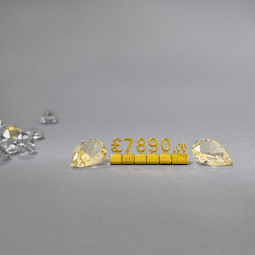 3D Metal GBP price tags for jewellery watch Retail Price Display Tags