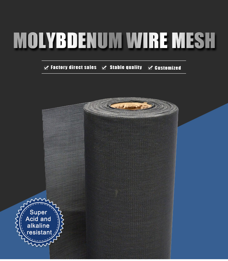 Heating resistant 80 100 mesh molybdenum wire mesh