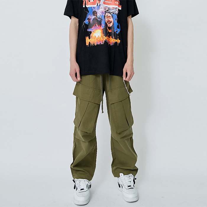 Custom Men's Sweatpants With Cargo Pockets , Loose Mens Casual Trousers