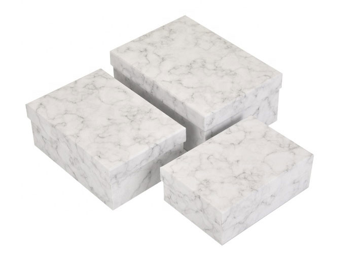 Modern Luxury Marble Gift Box , 4C Printing Cardboard Gift Boxes Recyclable