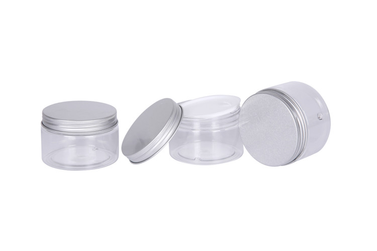4oz Plastic PET Hair Mask Film Conatiner OD 73mm Face Cream Cosmetic Jar With Sliver Lid Aluminum Lid
